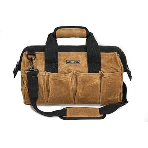 Tool Bag, Heavy Duty Waxed Canvas Bag for Gear, Tools, Supplies and Equipment - Picture 2 of 2